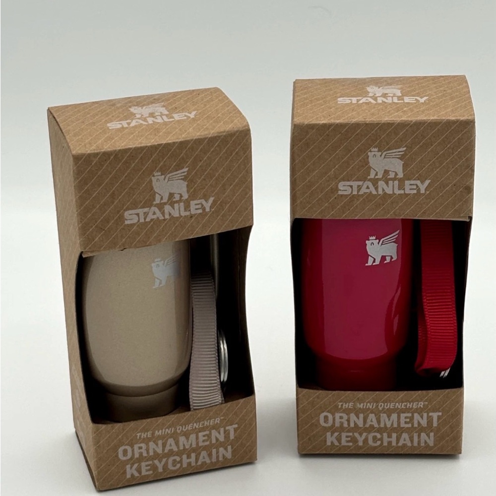 Brand new Stanley Ornament Keychain Set - Cream and Red
